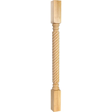 Hardware Resources 3" Wx3"Dx42"H Rubberwood Rope Post P3-3-42RW